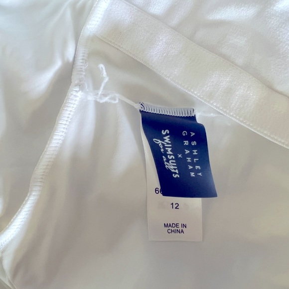 Ashley Graham x Swimsuits For All White Lace up One Piece Wireless Size 12 NWOT - Picture 9 of 13